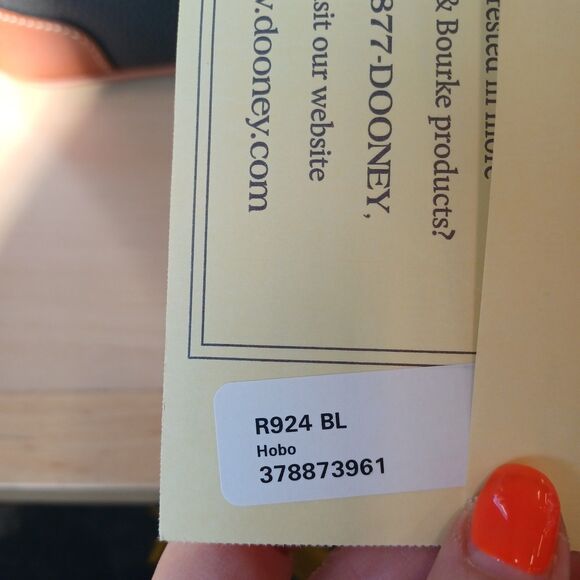 NWT Dooney & Bourke Black Pebble Grain Leather Hobo Bag w/ Tan Straps R924 BL - Picture 13 of 14